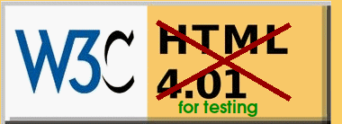 [W3C: Not valid HTML 4.01 Transitional for testing]